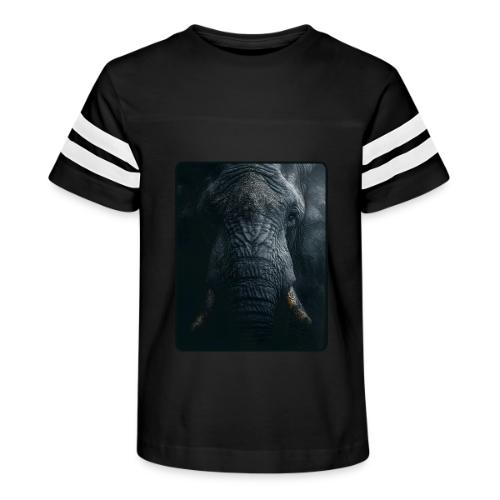 Shadow Elephant Intense Eyes Design - Kid's Football Tee