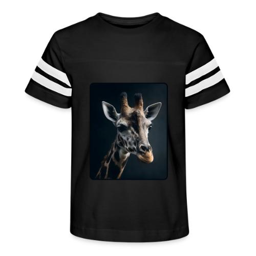 Majestic Giraffe Artistic Portrait Design - Kid's Football Tee