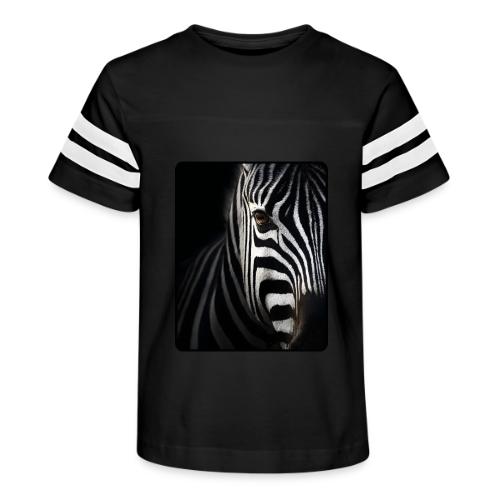 Zebra High Contrast Portrait Design - Kid's Football Tee