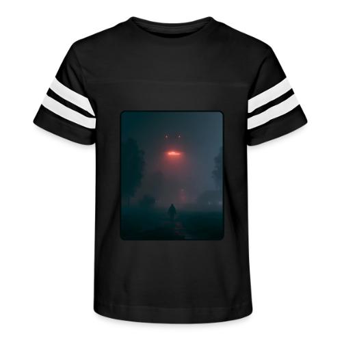 Mysterious UFO Encounter Design - Kid's Football Tee
