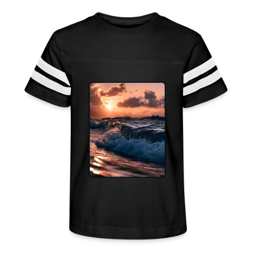 Golden Sunset Ocean Wave - Kid's Football Tee