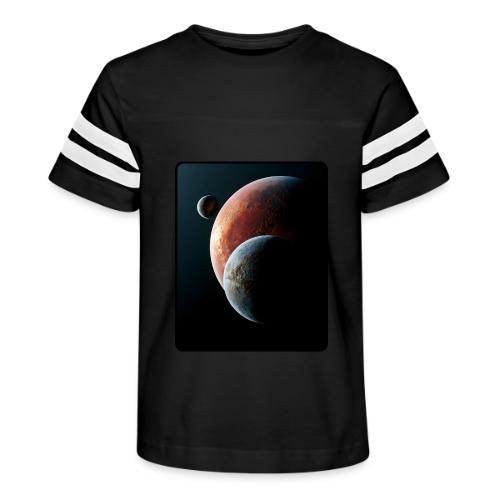 Three Planets Deep Space Design - Kid's Football Tee