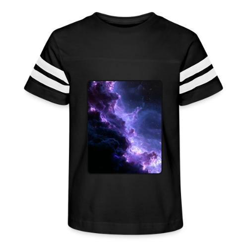 Purple Nebula Space Design - Kid's Football Tee