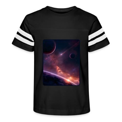 Cosmic Sunset Nebula Space Art - Kid's Football Tee