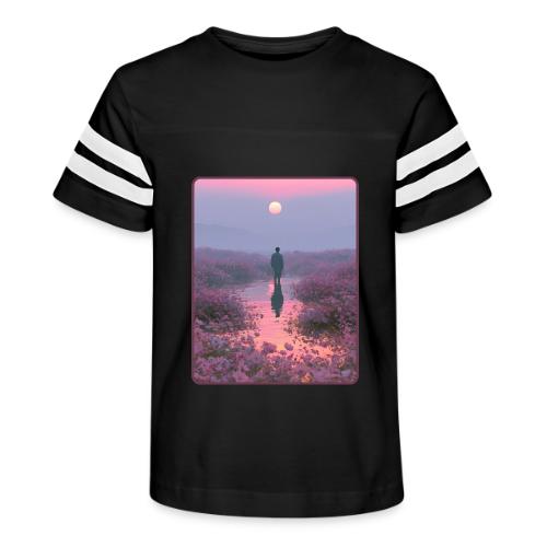 Ethereal Sunset Flower Field Art - Kid's Football Tee