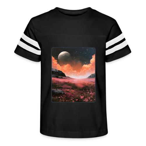 Moonlit Fantasy Flower Landscape - Kid's Football Tee