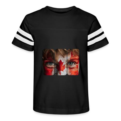 Canada: Maple Leaf Gaze - Kid's Football Tee