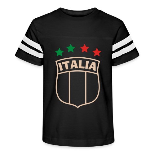 italia shield 4 stars 3 color v2 - Kid's Football Tee