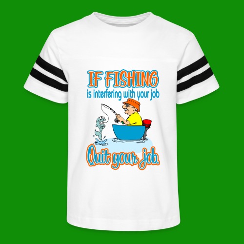 Fishing Job - Kid's Football Tee