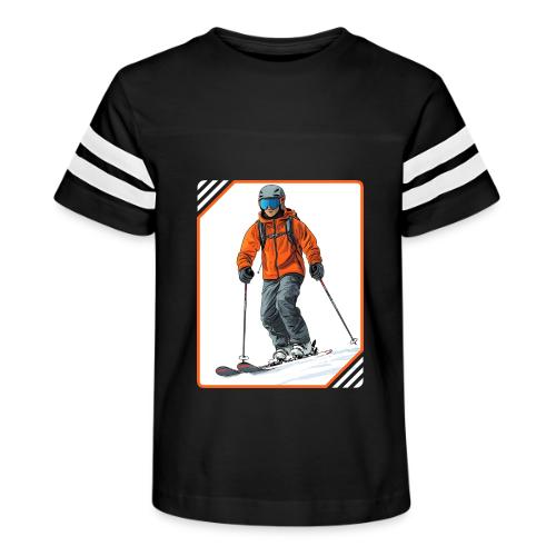 Skiing Thrill Ride - Kid's Football Tee