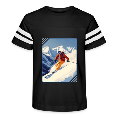 Mountain Skiing Vibes - Kid's Football Tee