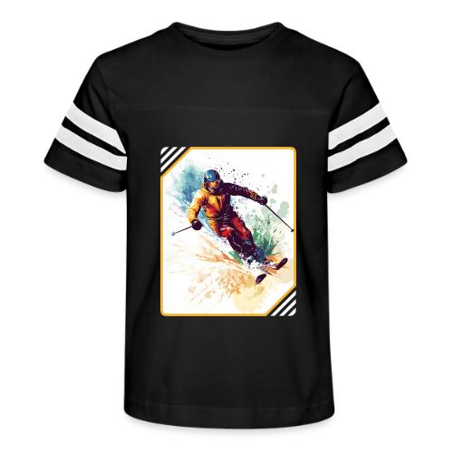 Winter Skiing Escape - Kid's Football Tee