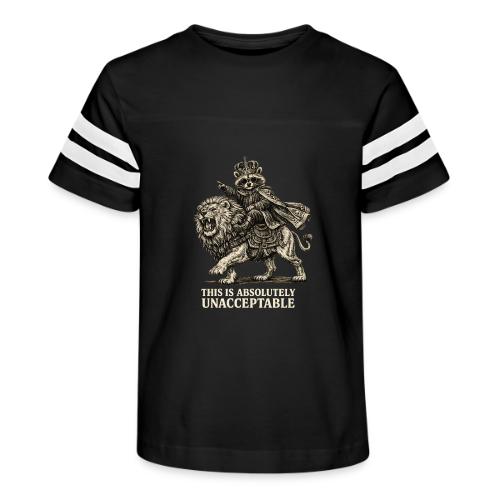 Funny Raccoon King Riding Lion Vintage Meme Art - Kid's Football Tee