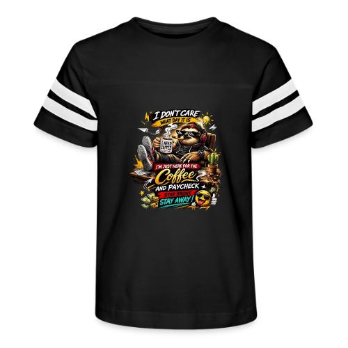 Just Here for Coffee and Paycheck - Kid's Football Tee