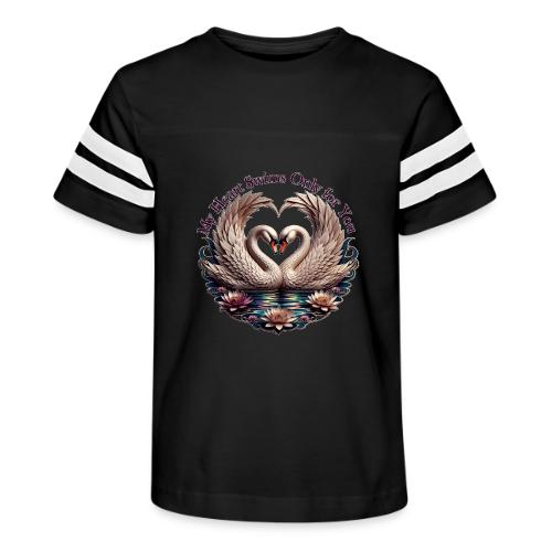 My Heart Swims Only for You Swan Heart T-Shirt - Kid's Football Tee