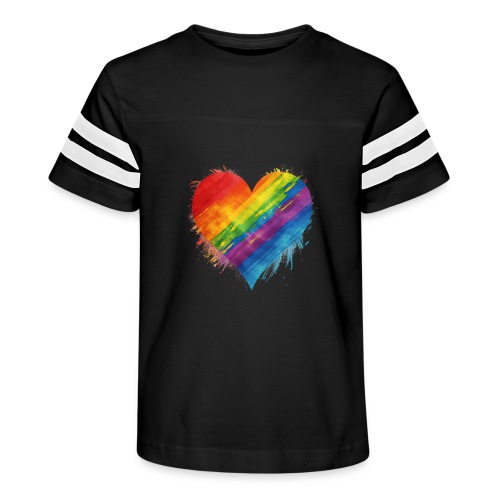Watercolor Rainbow Pride Heart - LGBTQ LGBT Pride - Kid's Football Tee
