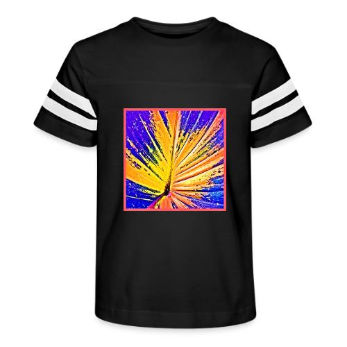 Vibrant Neon Leaf Pattern - Kid's Football Tee