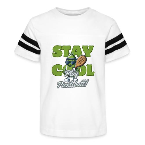 Show Your Pickleball Love - Sporty Cartoon Pickle - Kid's Football Tee