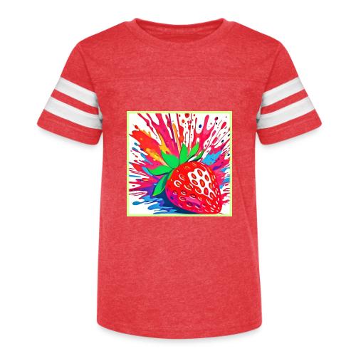 Splatter Strawberry Splash - Kid's Football Tee