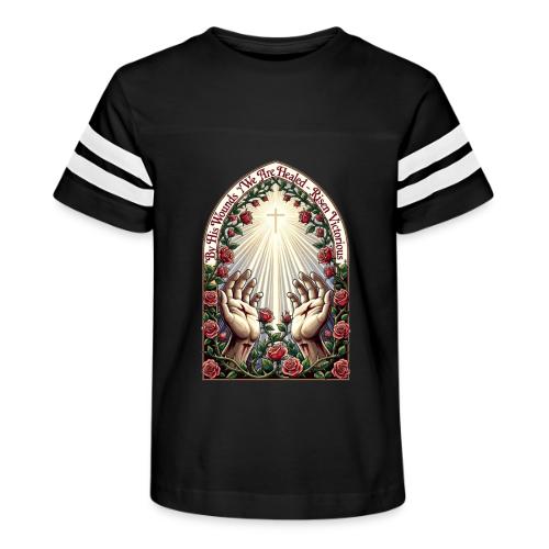 Easter By His Wounds Healed T Shirt, Renewal Gift - Kid's Football Tee