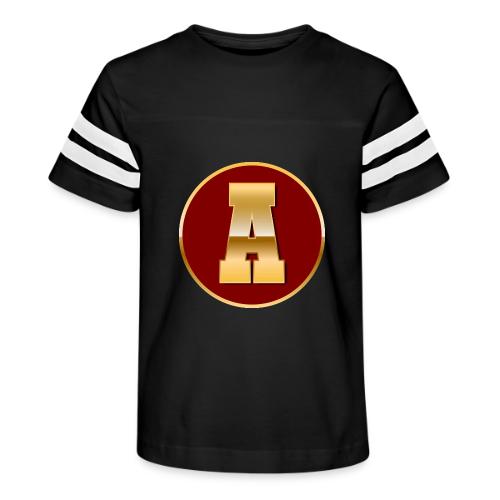 Letter A – Capital Varsity Alphabet Monogram - Kid's Football Tee