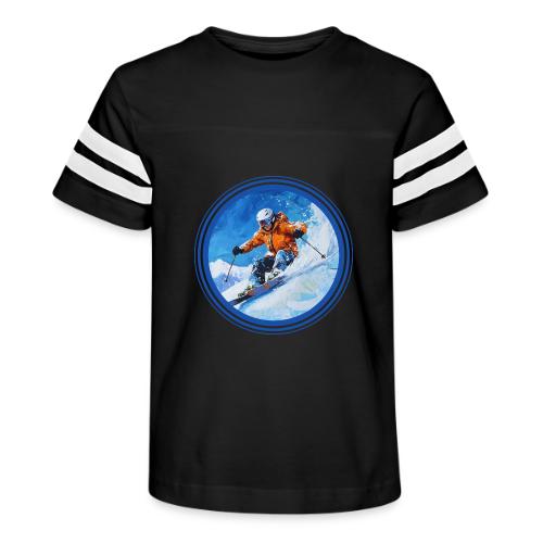 Skiing: On the Edge - Kid's Football Tee