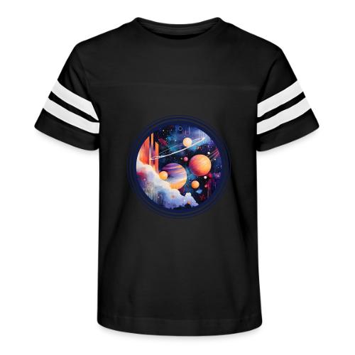 Floating Planetscape - Kid's Football Tee