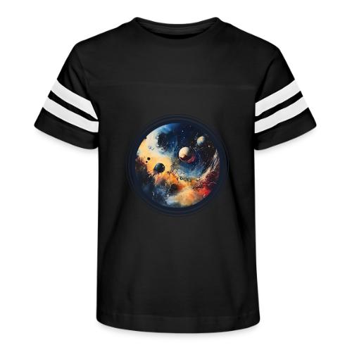 Chaotic Color Planets - Kid's Football Tee