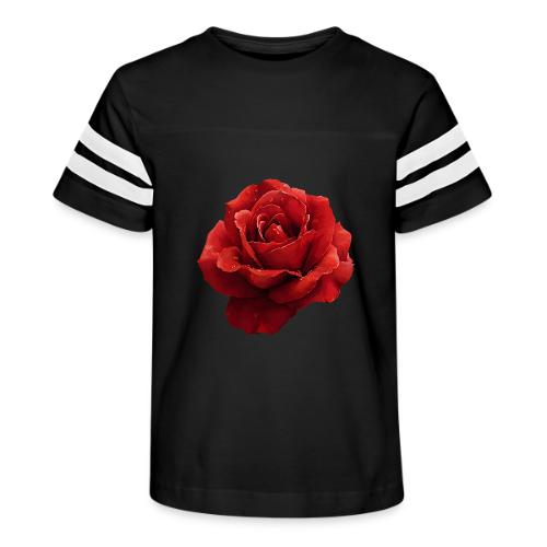 Rose: Crimson Dew Bloom - Kid's Football Tee