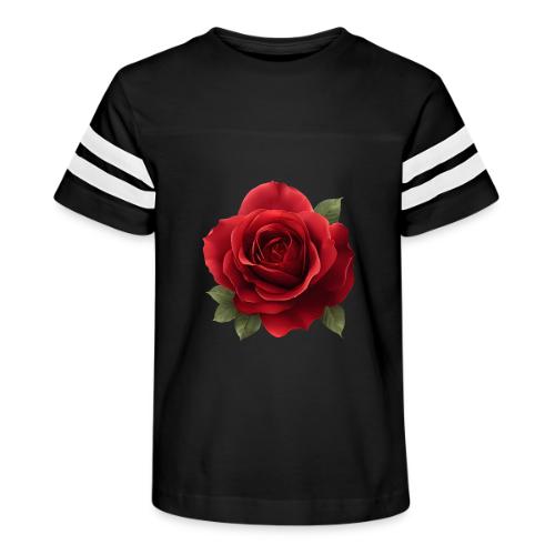 Rose: Crimson Bloom Elegance - Kid's Football Tee