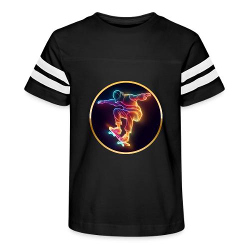 Skateboarding: Midnight Neon Skater - Kid's Football Tee