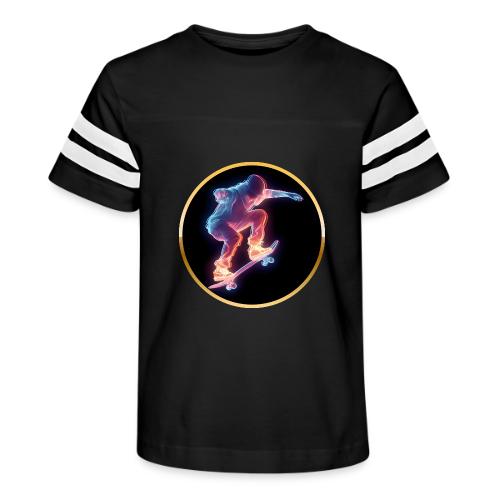 Skateboarding: Neon Skate Orbit - Kid's Football Tee