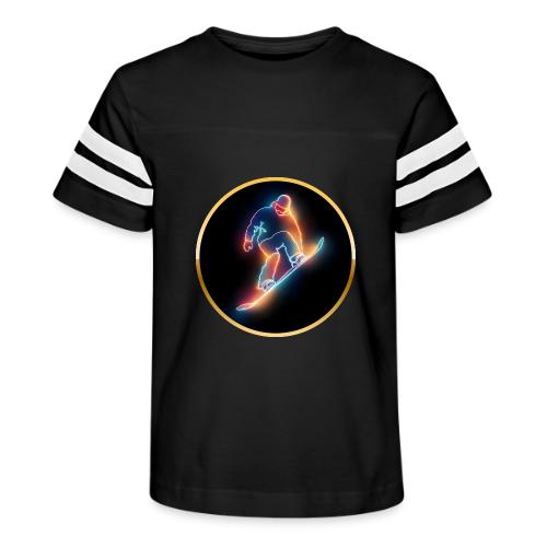 Golden Neon Snowboard - Kid's Football Tee