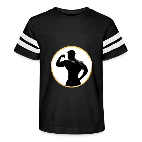 Bodybuilder: Classic Flex Emblem - Kid's Football Tee