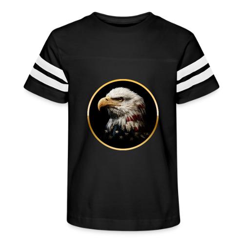 America: Golden Freedom Crest - Kid's Football Tee