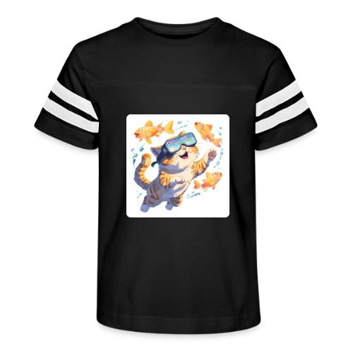 Cat: Neon Paws Adventure - Kid's Football Tee
