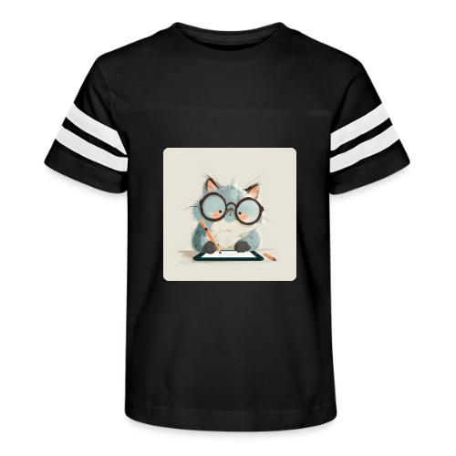 Creative Cat Digital Artist Illustration - Kid's Football Tee