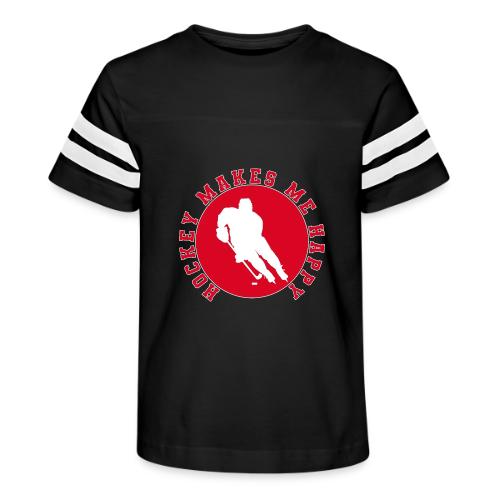 Hockey Makes Me Happy – Ice Hockey Fan Emblem - Kid's Football Tee