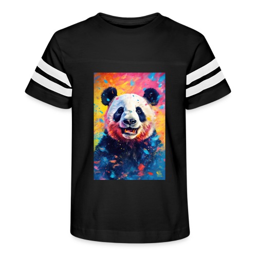 Paint Splatter Panda Bear - Kid's Football Tee