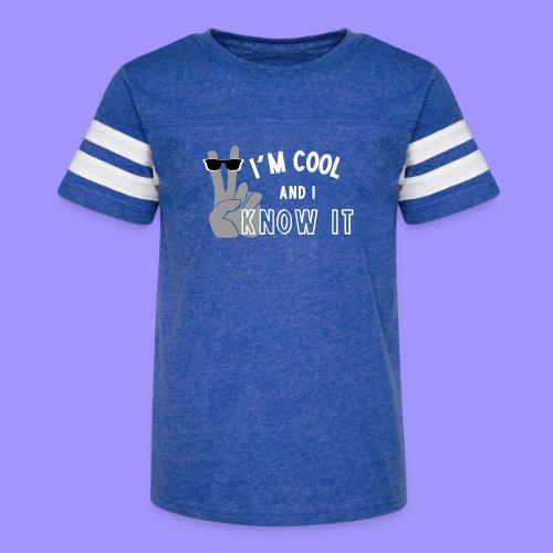 I'm Cool and I Know It - Fun Self Affirmation- Wht - Kid's Football Tee