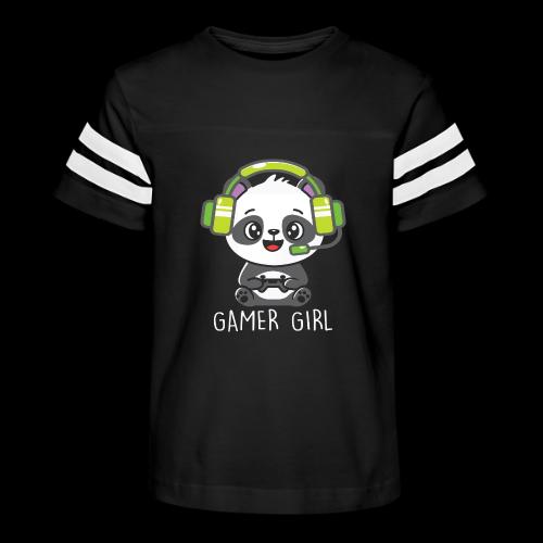 Cute Panda Gamer Girl - Kid's Football Tee