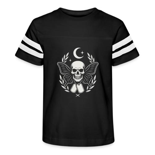 Skull butterfly dog tags - Kid's Football Tee