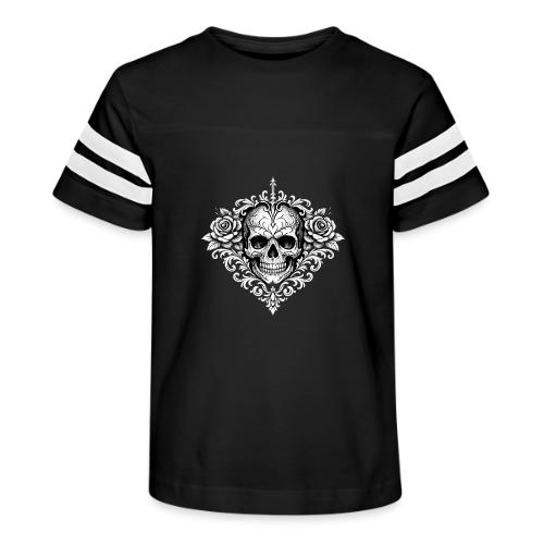 Gothic Filigree Skull - Kid's Football Tee