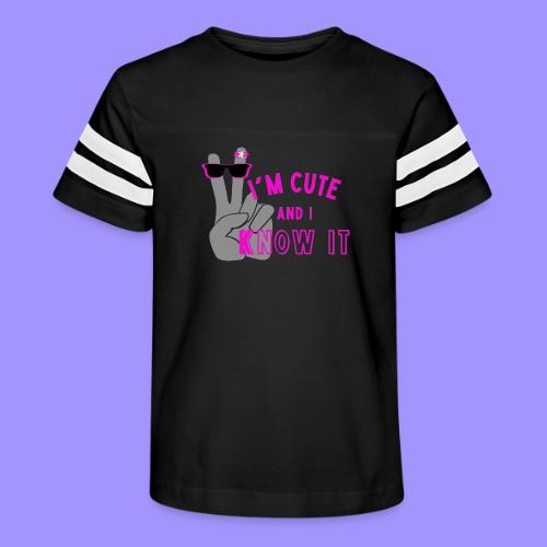 I'm Cute and I Know It - Fun Self Affirmation - Kid's Football Tee
