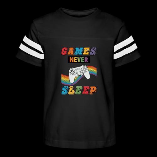 Games Never Sleep Rainbow - Kid's Football Tee