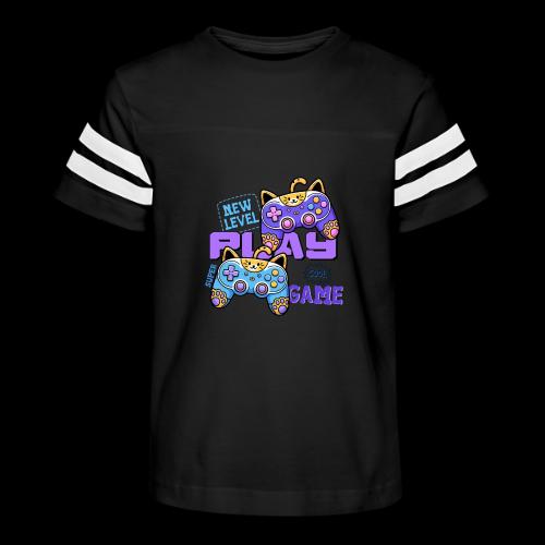 Super Cool Cat Gamer Unlocked - Kid's Football Tee