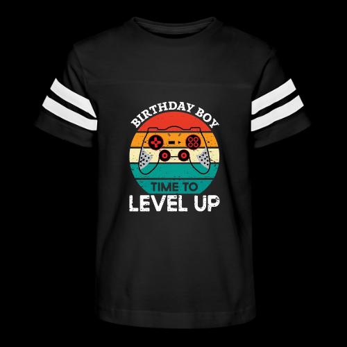 Birthday Boy: Time to Level Up! - Kid's Football Tee