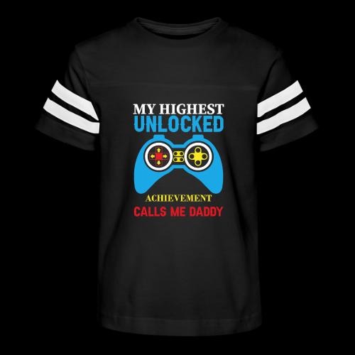 My Highest Unlocked Achievement Calls Me Daddy - Kid's Football Tee