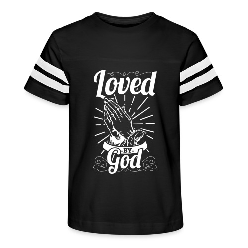 Loved By God - Alt. Design (White Letters) - Kid's Vintage Sports T-Shirt