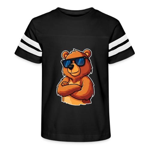 Cool Bear Sunglasses Cartoon Design - Kid's Football Tee